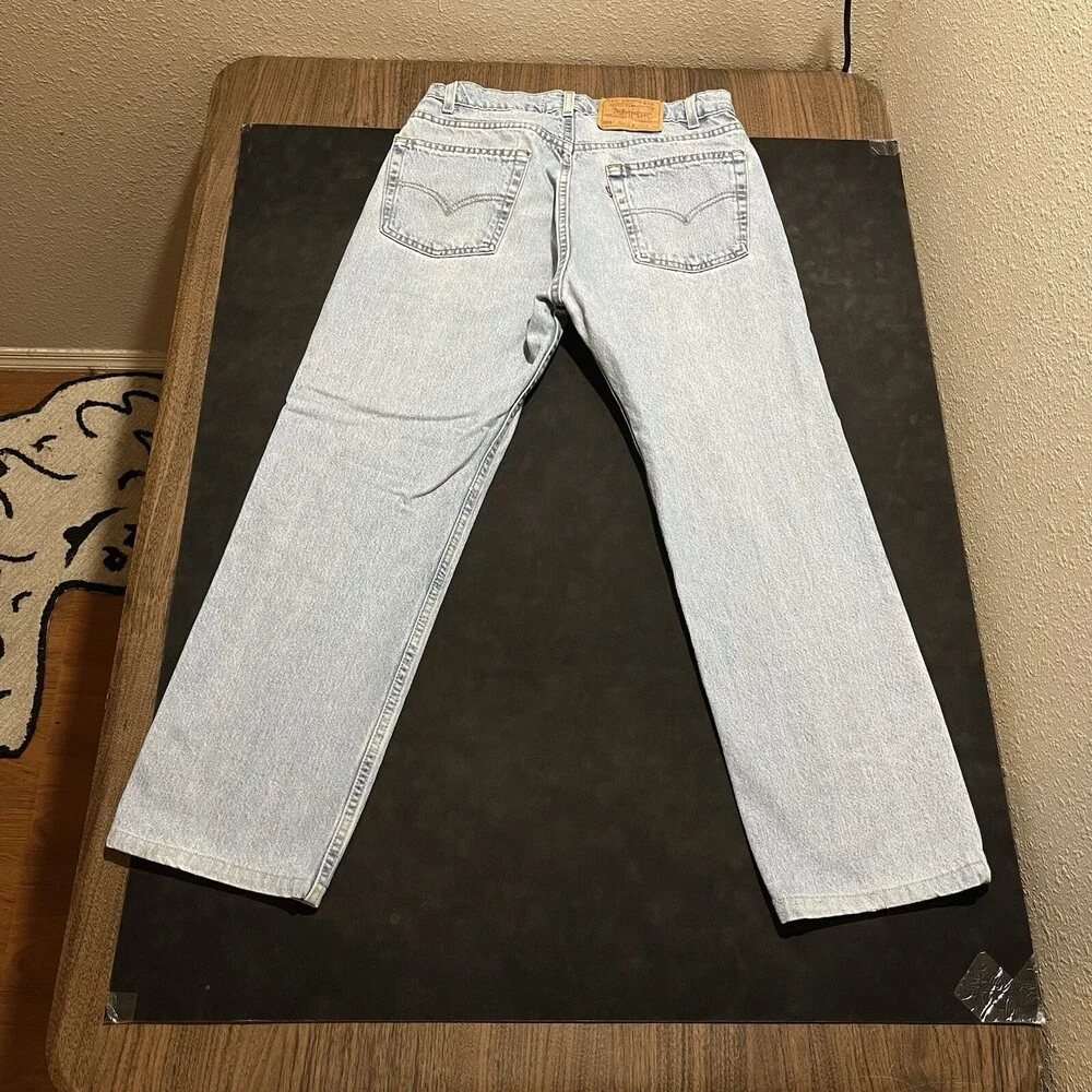 Vintage Levis USA Made Jeans 32x27 Distress 505 Stonewash Relaxed Baggy 90s Levi